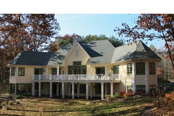 Exterior - Rear Elevation 1 for European House Plan #928-190 - 2 bed, 2.5 bath