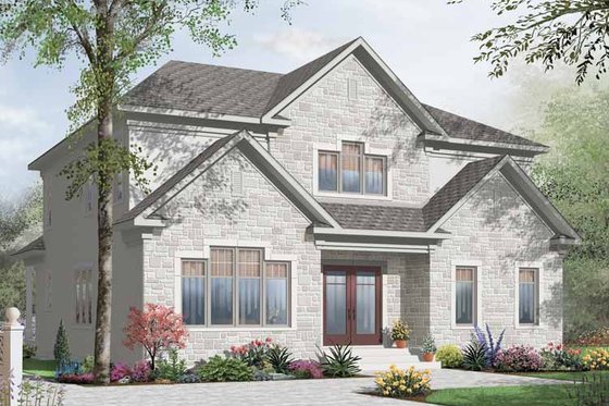 Exterior - Front Elevation 3 for European House Plan #23-2373 - 5 bed, 3.5 bath
