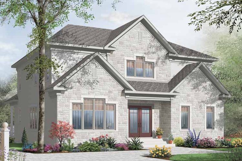 Dream House Plan - Exterior - Front Elevation 3 for European House Plan #23-2373 - 5 bed, 3.5 bath