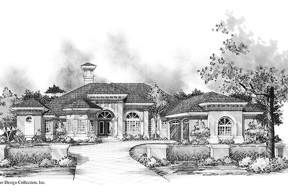 Exterior - Front Elevation 4 for Mediterranean House Plan #930-301 - 4 bed, 3.5 bath
