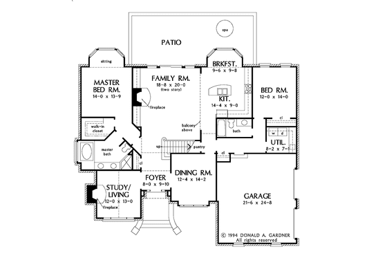 Floor Plan - Main Floor for Traditional House Plan #929-456 - 4 bed, 3 bath