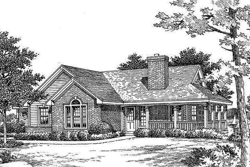 Home Plan - Exterior - Front Elevation 3 for Country House Plan #57-188 - 3 bed, 2 bath