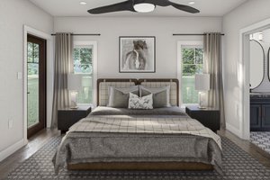 Interior - Master Bedroom for Barndominium House Plan #455-279 - 1 bed, 1.5 bath