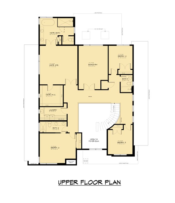 Contemporary Floor Plan - Upper Floor Plan #1066-254