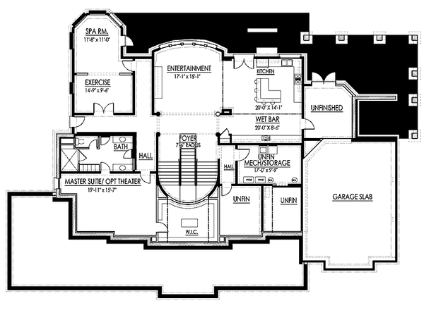Architectural House Design - Floor Plan - Lower Floor for Colonial House Plan #119-412 - 5 bed, 5.5 bath