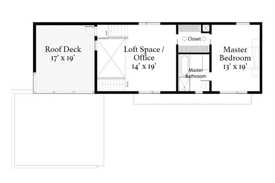 Floor Plan - Upper Floor for Modern House Plan #497-22 - 2 bed, 2 bath
