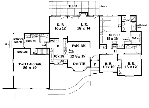 Dream House Plan - Colonial Floor Plan - Main Floor Plan #456-59