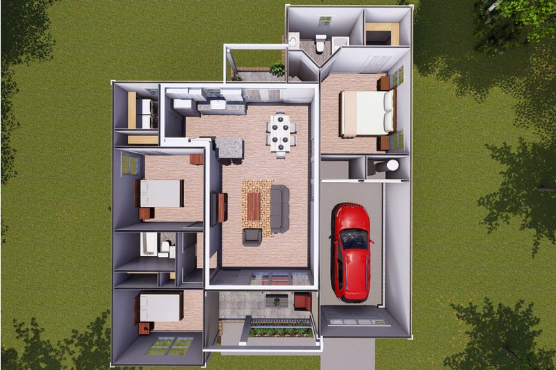 Architectural House Design - Floor Plan - Main Floor for Traditional House Plan #513-9 - 3 bed, 2 bath