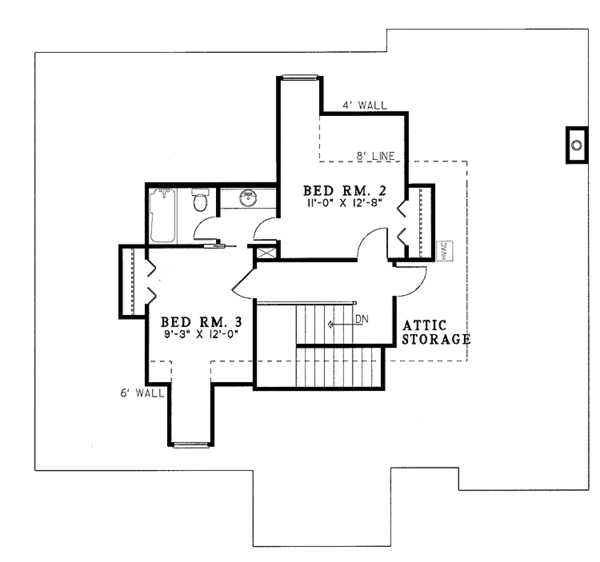 Home Plan - Tudor Floor Plan - Upper Floor Plan #17-2708