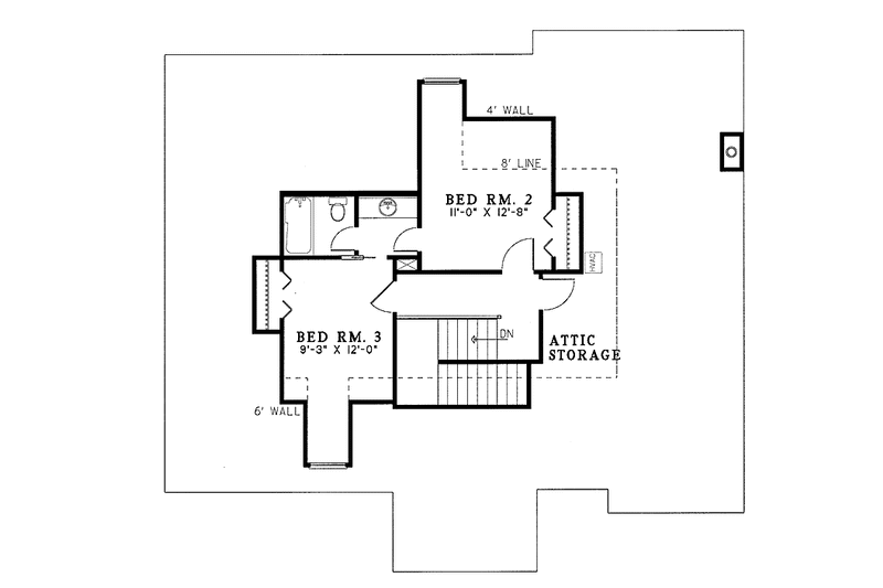Home Plan - Floor Plan - Upper Floor for Tudor House Plan #17-2708 - 3 bed, 2.5 bath