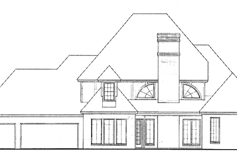 Home Plan - Exterior - Rear Elevation for Tudor House Plan #310-1089 - 4 bed, 3.5 bath