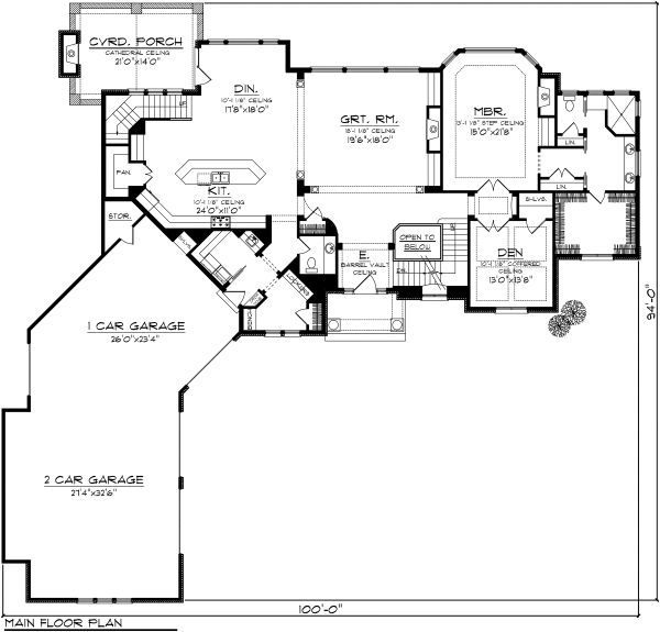 House Plan Design - European Floor Plan - Main Floor Plan #70-1129