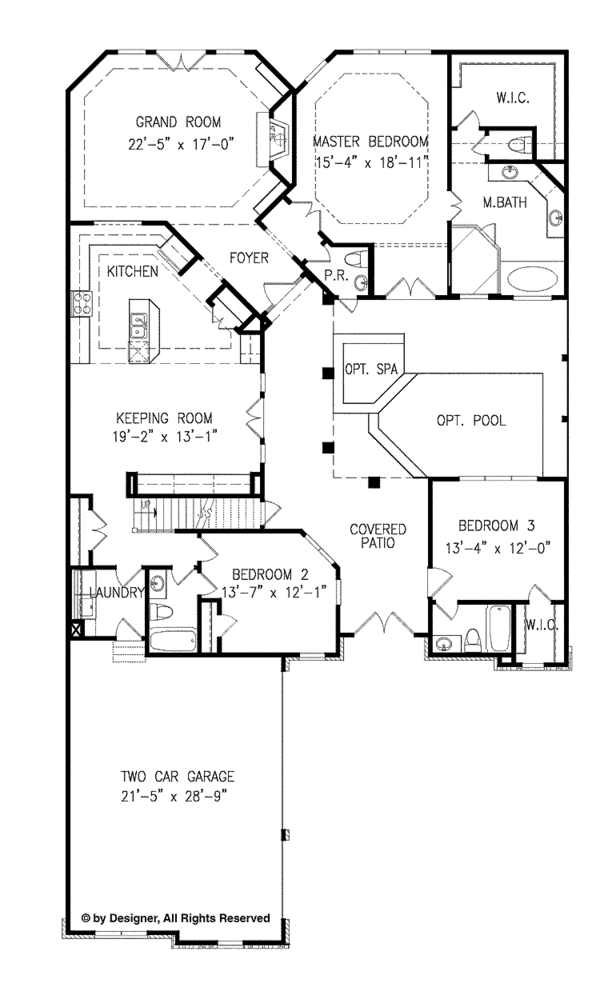 House Plan Design - Traditional Floor Plan - Main Floor Plan #54-351