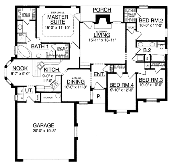 Dream House Plan - Traditional Floor Plan - Main Floor Plan #40-472