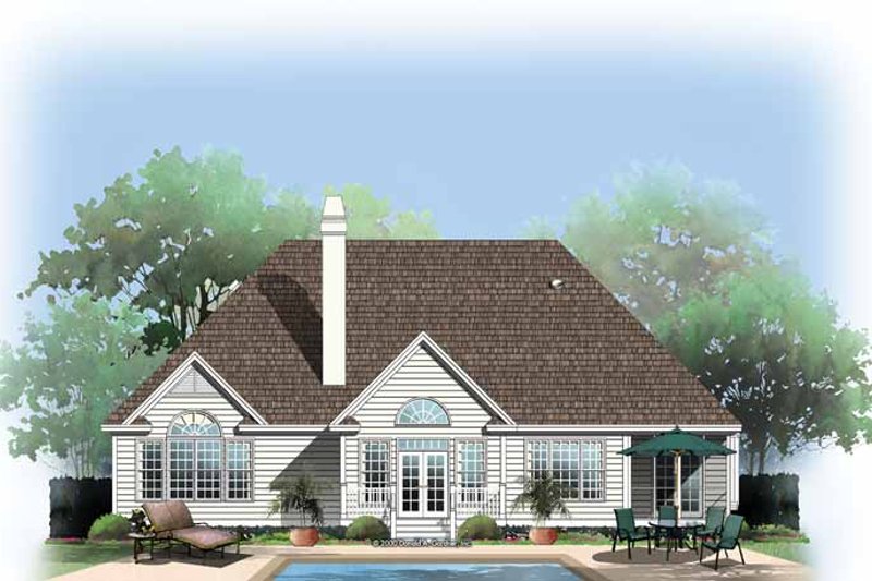 Dream House Plan - Exterior - Rear Elevation for Ranch House Plan #929-582 - 3 bed, 2 bath