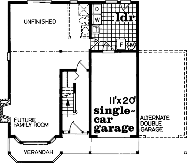 Architectural House Design - Country Floor Plan - Lower Floor Plan #47-684
