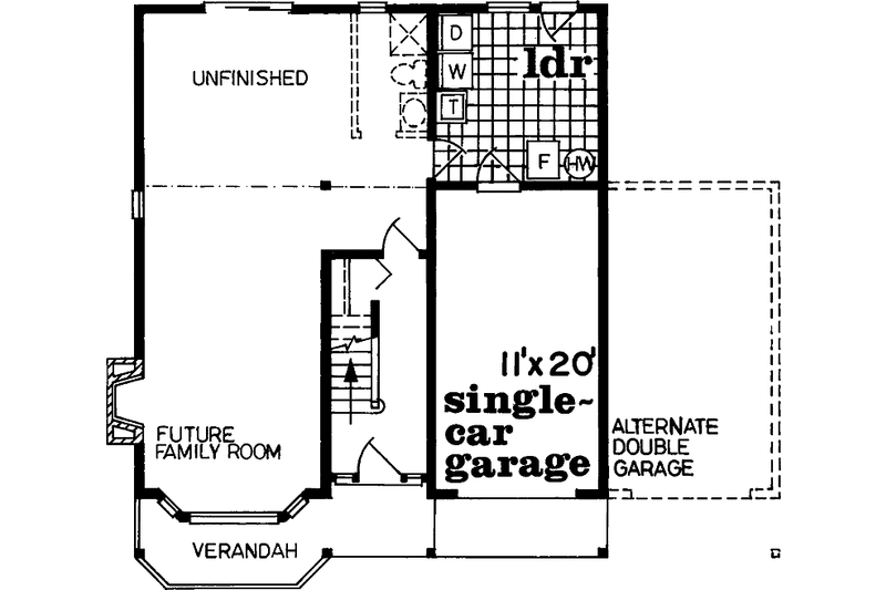 Home Plan - Floor Plan - Lower Floor for Country House Plan #47-684 - 3 bed, 1 bath