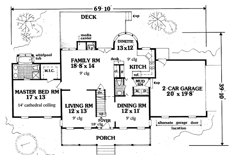 Dream House Plan - Floor Plan - Main Floor for Farmhouse House Plan #3-308 - 5 bed, 2.5 bath