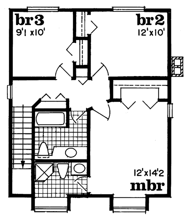 House Blueprint - Country Floor Plan - Upper Floor Plan #47-703