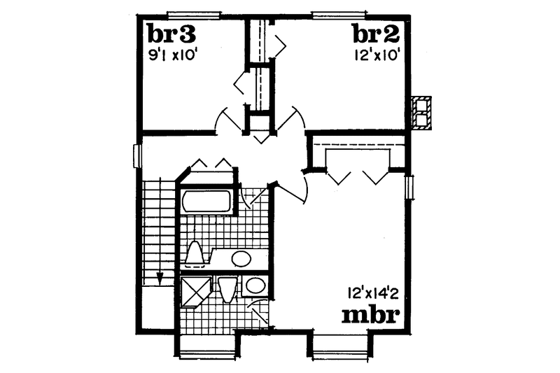 Dream House Plan - Floor Plan - Upper Floor for Country House Plan #47-703 - 3 bed, 2.5 bath