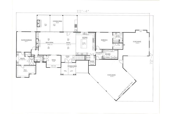 Floor Plan - Main Floor for Farmhouse House Plan #437-125 - 4 bed, 3.5 bath