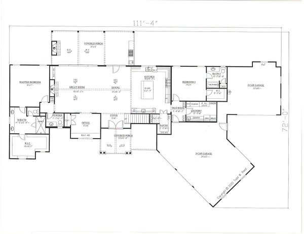 Architectural House Design - Farmhouse Floor Plan - Main Floor Plan #437-125