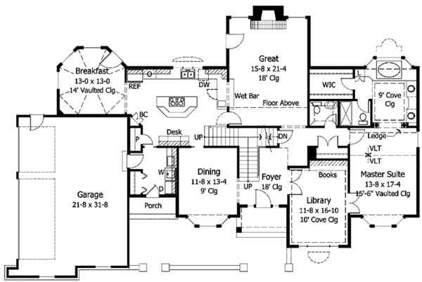 Architectural House Design - Traditional Floor Plan - Main Floor Plan #51-954