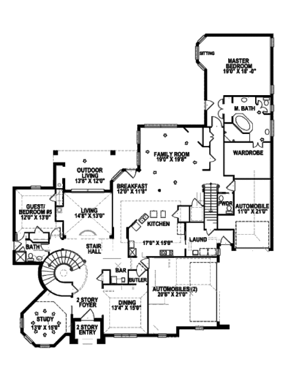 European Floor Plan - Main Floor Plan #141-323