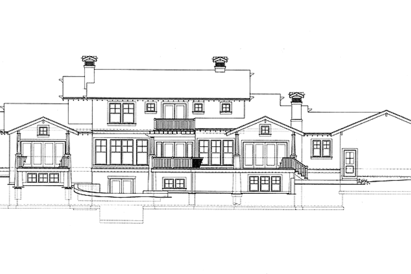 House Blueprint - Exterior - Rear Elevation for Craftsman House Plan #72-1074 - 4 bed, 3 bath