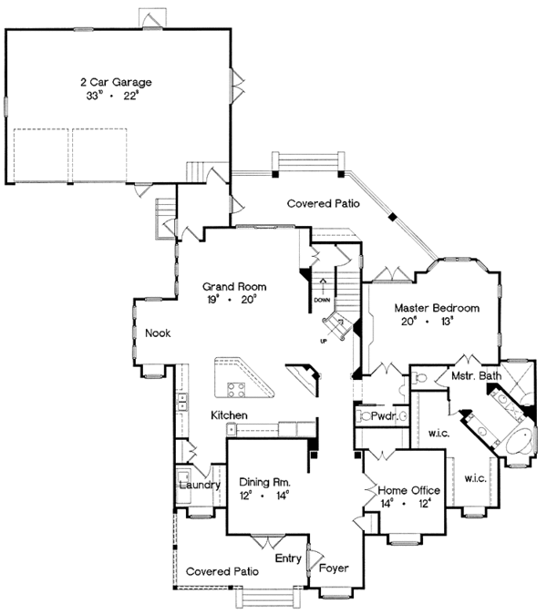 House Plan Design - Craftsman Floor Plan - Main Floor Plan #417-743