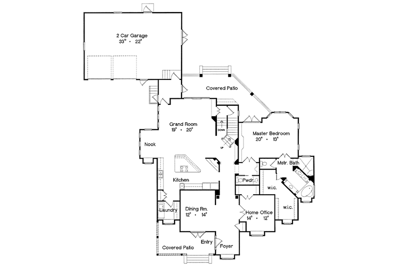 House Plan Design - Floor Plan - Main Floor for Craftsman House Plan #417-743 - 3 bed, 2.5 bath