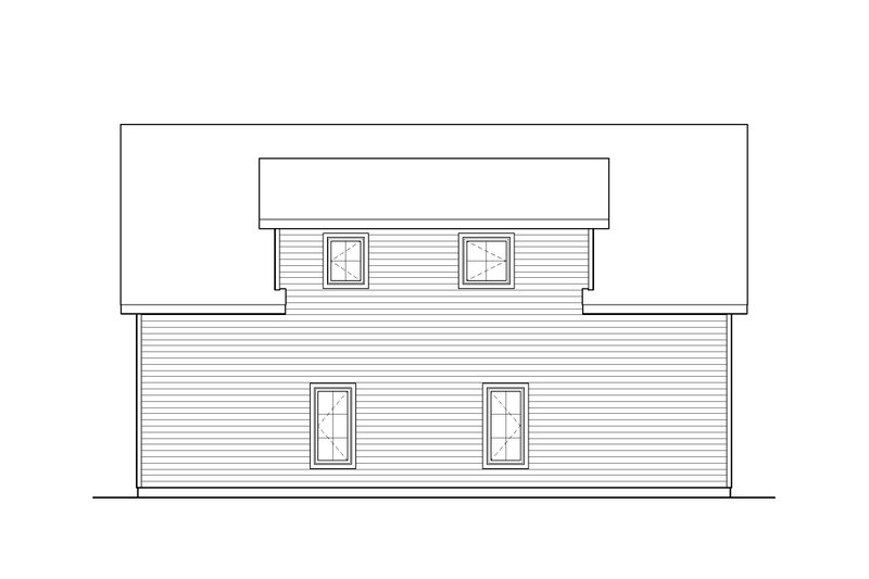 Architectural House Design - Exterior - Rear Elevation for Traditional House Plan #22-639 - 1 bed, 1 bath