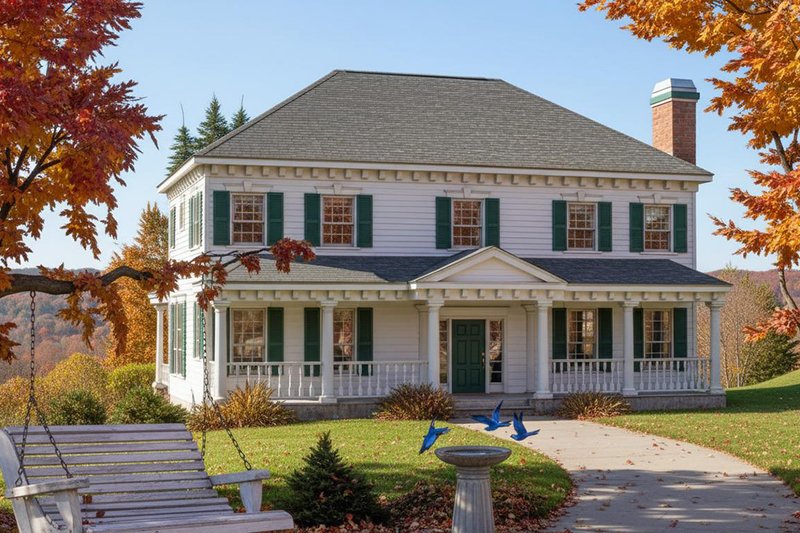 Colonial Style House Plan - 4 Beds 3.5 Baths 3240 Sq/Ft Plan #101-206 Exterior