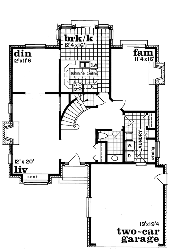 Dream House Plan - Colonial Floor Plan - Main Floor Plan #47-972