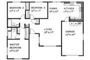 Contemporary Style House Plan - 3 Beds 2 Baths 1288 Sq/Ft Plan #60-764 