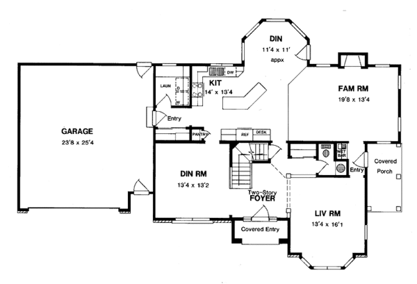 Home Plan - Traditional Floor Plan - Main Floor Plan #316-222