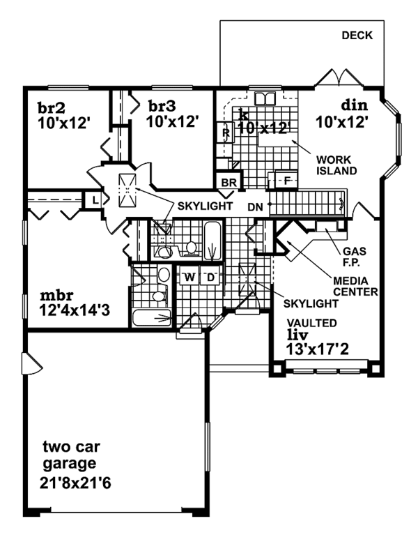 House Blueprint - Craftsman Floor Plan - Main Floor Plan #47-900