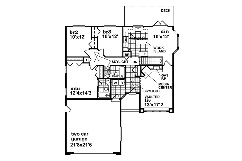 Dream House Plan - Floor Plan - Main Floor for Craftsman House Plan #47-900 - 3 bed, 2 bath