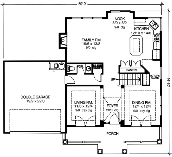 Architectural House Design - Country Floor Plan - Main Floor Plan #997-7