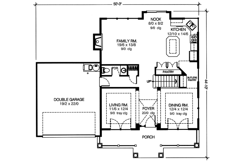 House Plan Design - Floor Plan - Main Floor for Country House Plan #997-7 - 3 bed, 2.5 bath