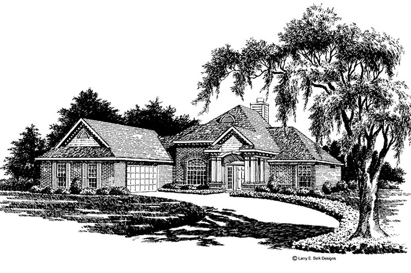 House Blueprint - European Exterior - Front Elevation Plan #952-158