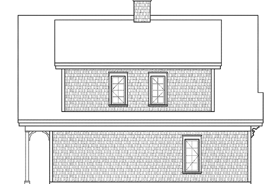 Exterior - Rear Elevation for Colonial House Plan #23-2487 - 3 bed, 2.5 bath