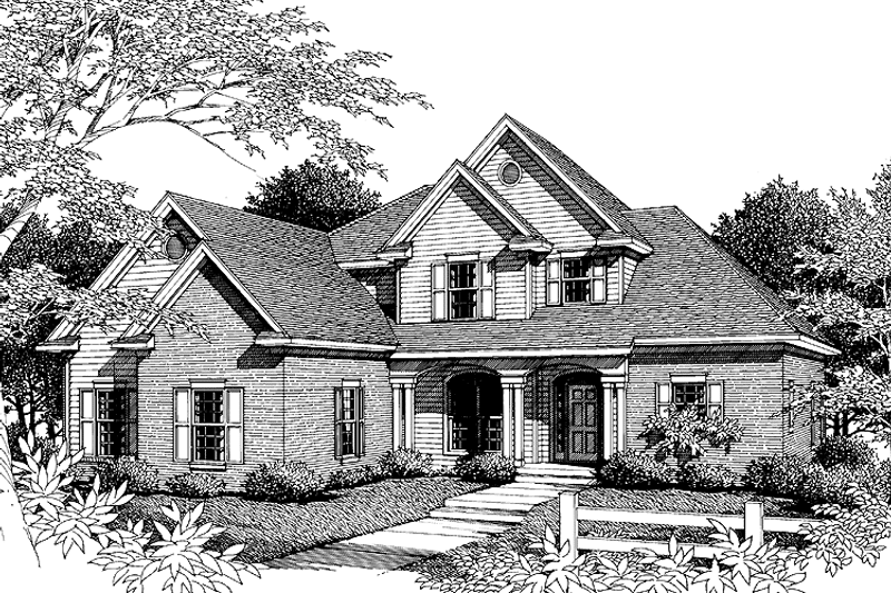 Dream House Plan - Exterior - Front Elevation 3 for Traditional House Plan #952-85 - 4 bed, 2.5 bath