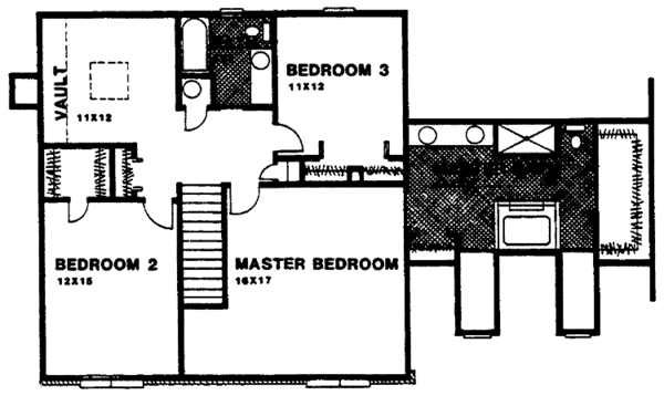 House Blueprint - Country Floor Plan - Upper Floor Plan #30-273