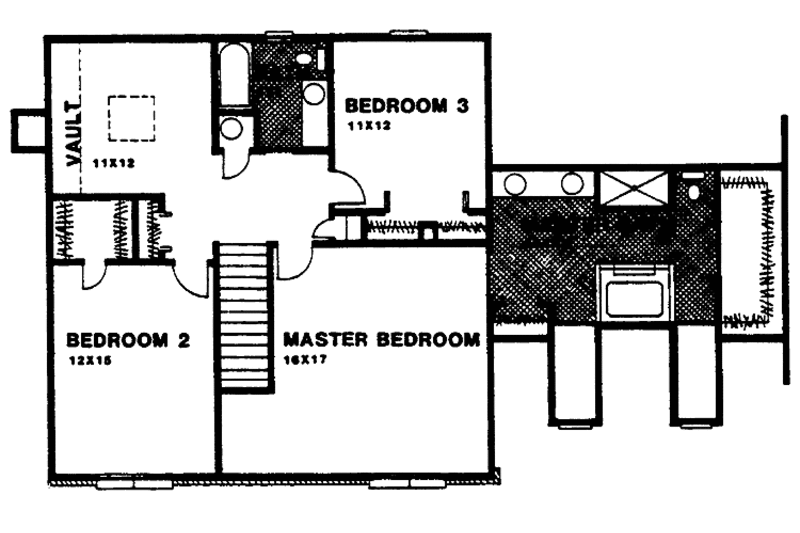 Architectural House Design - Floor Plan - Upper Floor for Country House Plan #30-273 - 3 bed, 2.5 bath