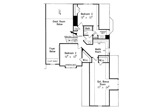 Floor Plan - Upper Floor for Traditional House Plan #927-593 - 3 bed, 2.5 bath