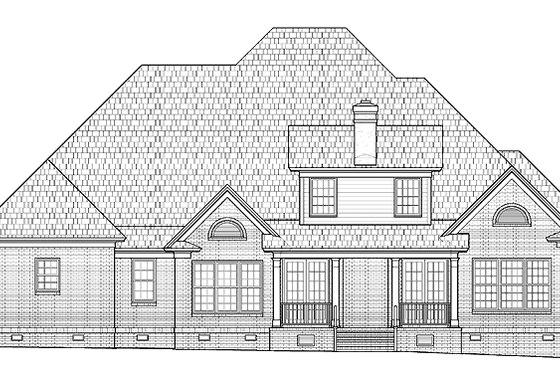 Exterior - Rear Elevation for Colonial House Plan #1054-11 - 4 bed, 3 bath