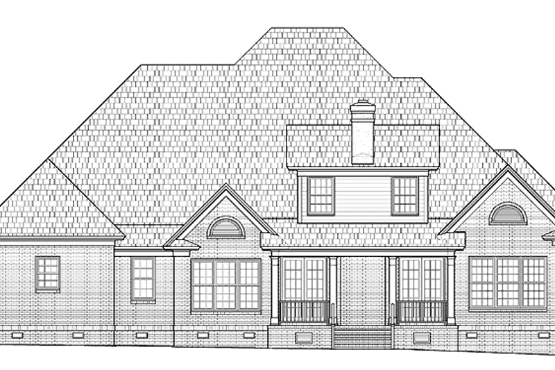 Home Plan - Exterior - Rear Elevation for Colonial House Plan #1054-11 - 4 bed, 3 bath