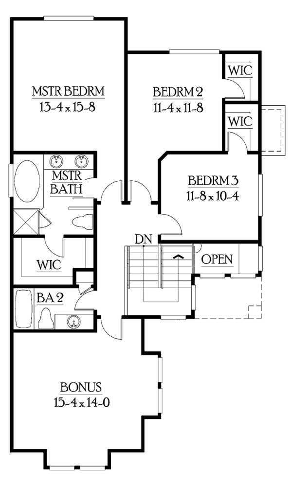 Home Plan - Craftsman Floor Plan - Upper Floor Plan #132-264