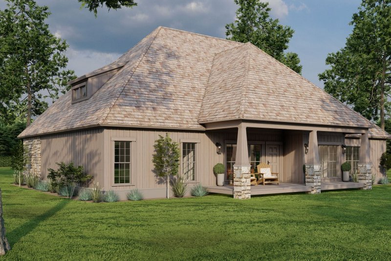 Architectural House Design - Exterior - Rear Elevation for Ranch House Plan #923-89 - 3 bed, 2.5 bath